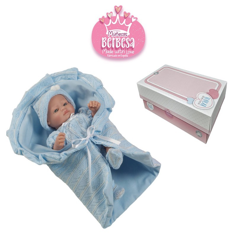 Berbesa Doll con Coperta e Vestito Azzurro 27 cm