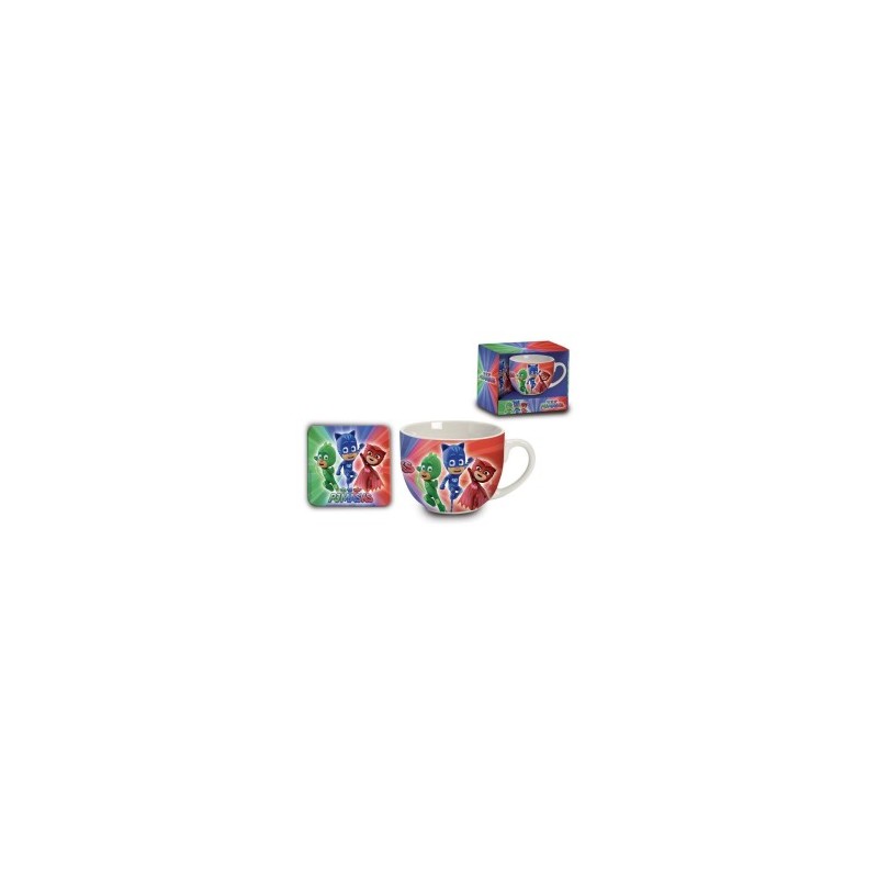 PJ Mask Tazza Jumbo con Sottobicchiere PJ Mask Tazza Jumbo con Sottobicchiere