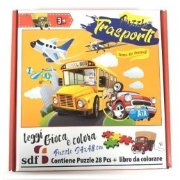 Puzzle Trasporti Leggi Gioca e Colora