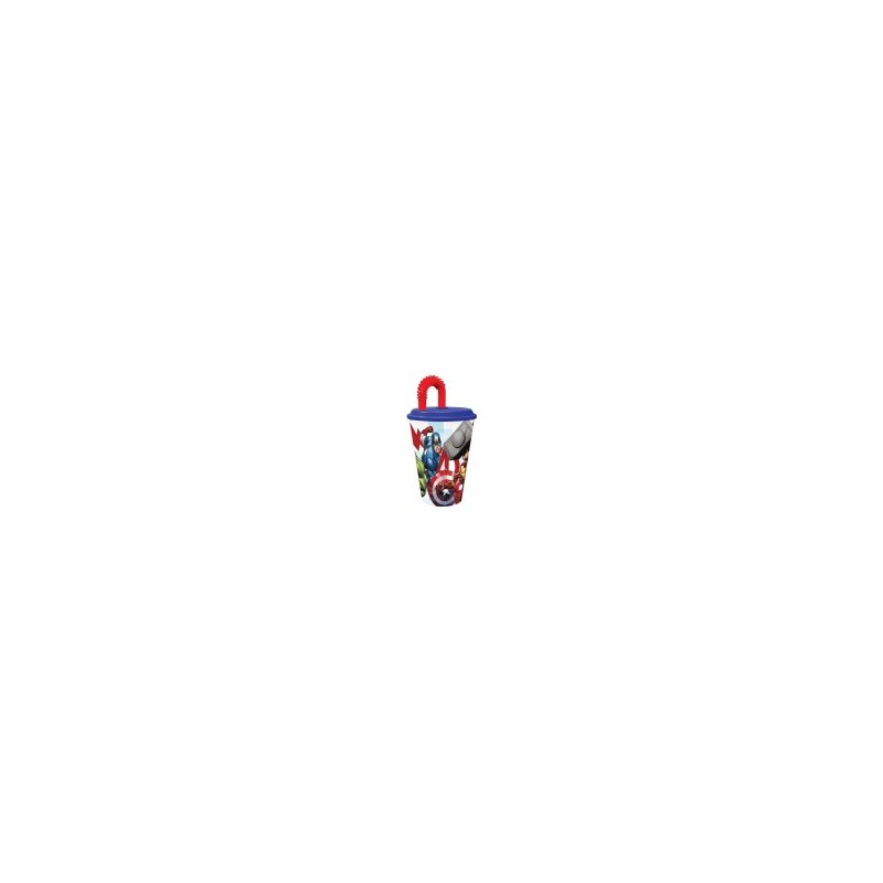 Avengers Bicchiere con Cannuccia ML 430 Avengers Bicchiere con Cannuccia ML 430