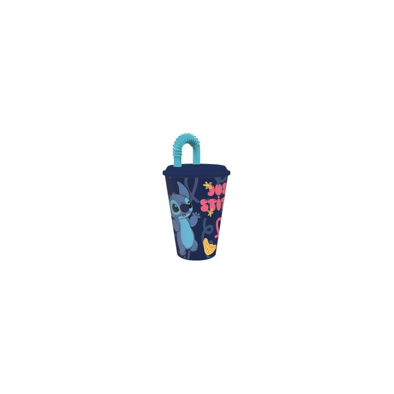 Stitch Bicchiere con Cannuccia ml 430 Stitch Bicchiere con Cannuccia ml 430