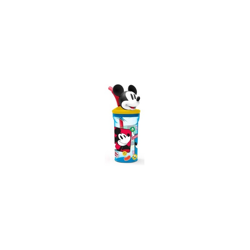 Mickey Bicchiere con Cannuccia 3D Tritan 360 ml Mickey Bicchiere con Cannuccia 3D Tritan 360 ml