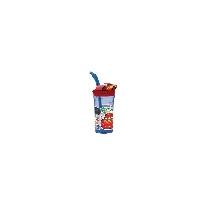 Cars Bicchiere con Cannuccia 3D Tritan 360 ml Cars Bicchiere con Cannuccia 3D Tritan 360 ml