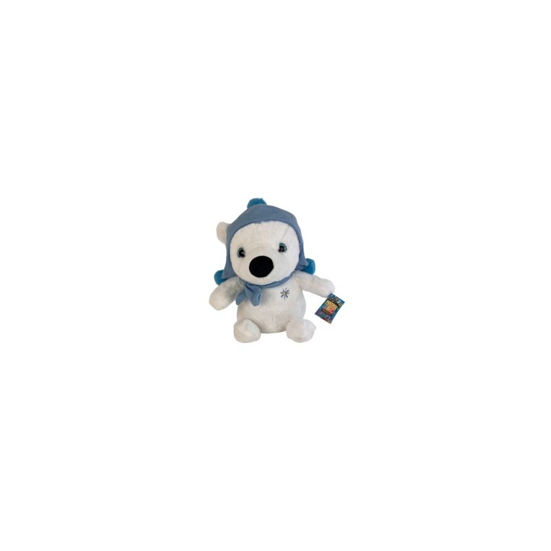 Peluche Orso Polare con Cappello e Sciarpa 35 CM