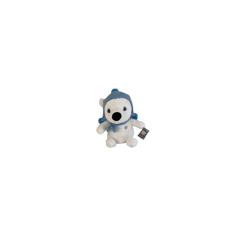 Peluche Orso Polare con Cappello e Sciarpa 25 cm