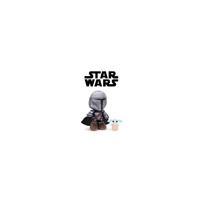 Peluche Star Wars Baby Yoda con Grogu 25 CM