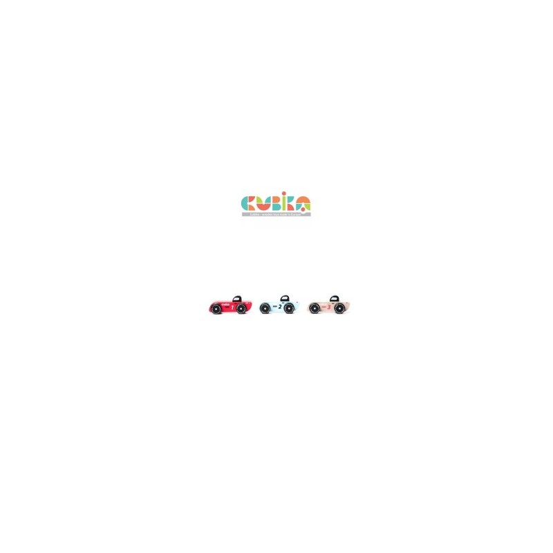 Cubika Auto Corsa in Legno Set 3 pcs