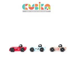 Cubika Auto Corsa in Legno Set 3 pcs