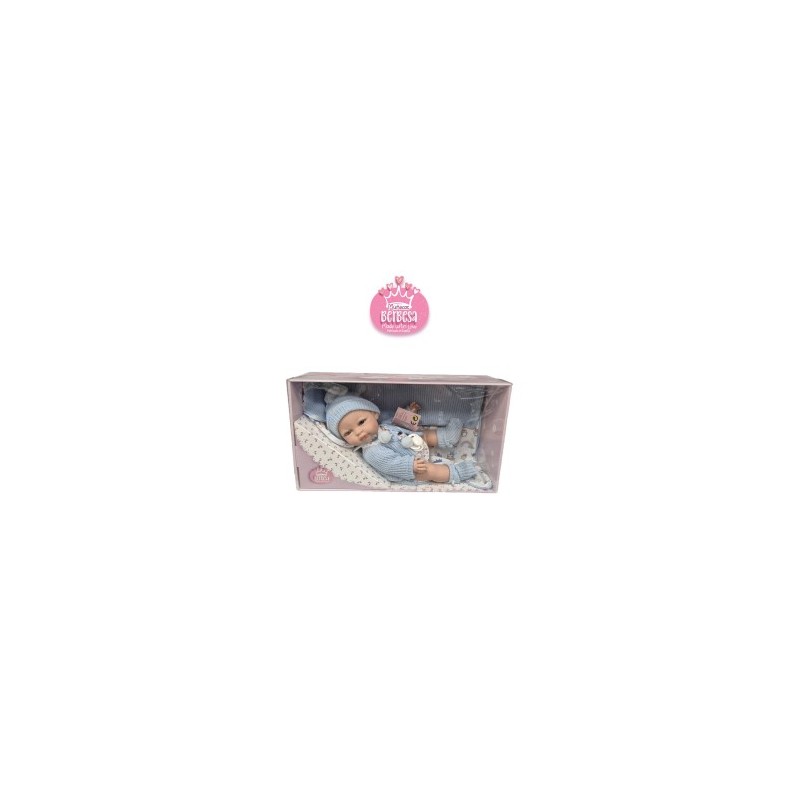 Berbesa Baby Coral Con Coperta e Giacca Azzurra 34 cm